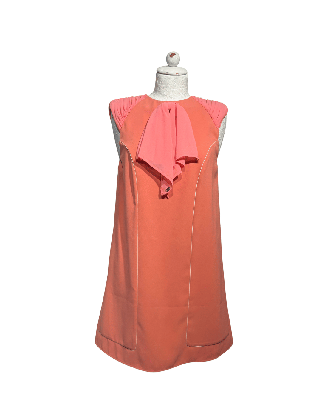 ABITO ELISABETTA FRANCHI COLOR CORALLO E FIOCCO TG 44