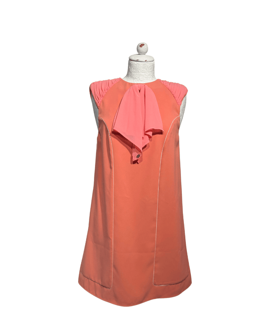 ABITO ELISABETTA FRANCHI COLOR CORALLO E FIOCCO TG 44