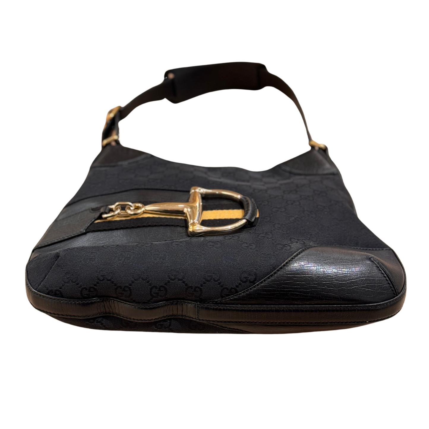 BORSA GUCCI FASCIA WEB NERA GIALLA