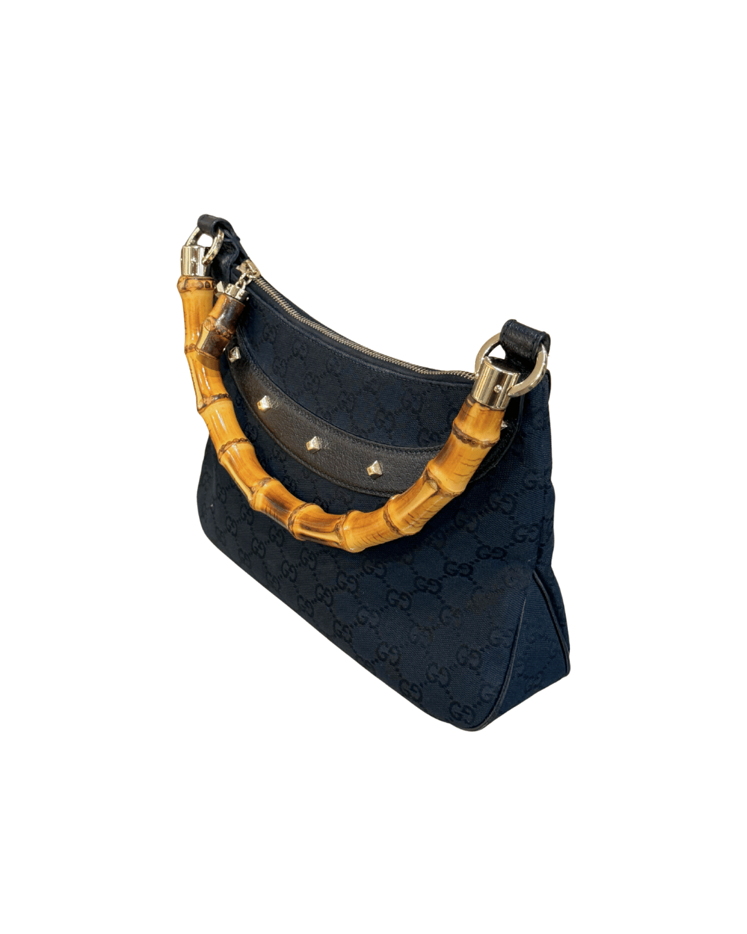 GUCCI TESSUTO GG NERO A SPALLA MANICO BAMBOO