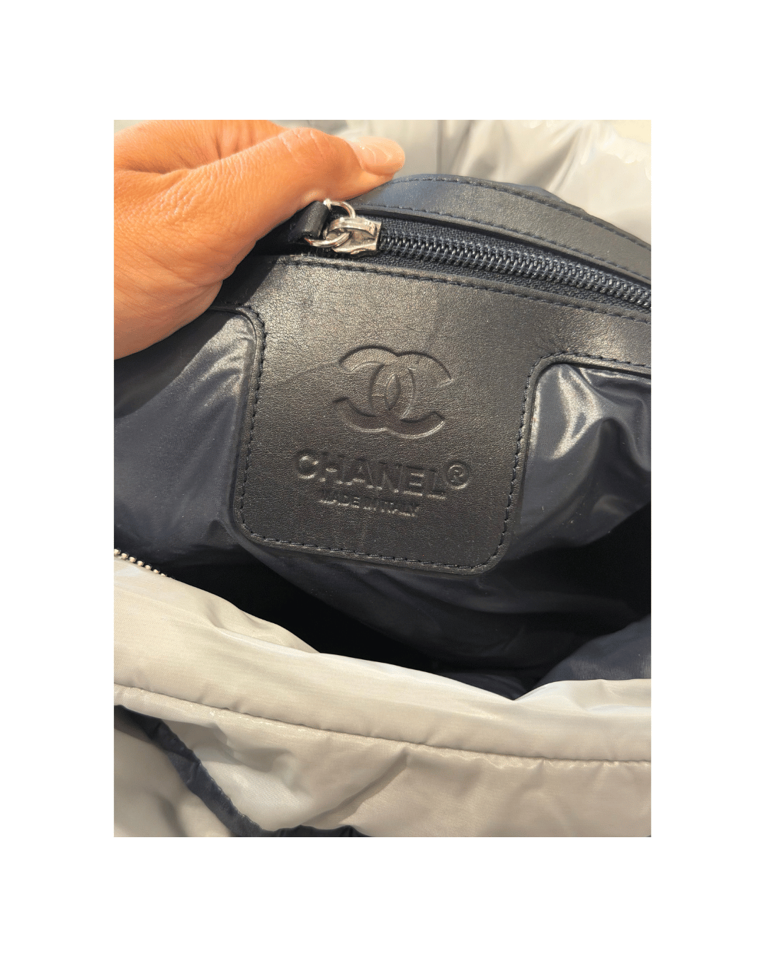 COCO COCOON CHANEL BORSA TRAPUNTATA GRIGIO/AZZURRO