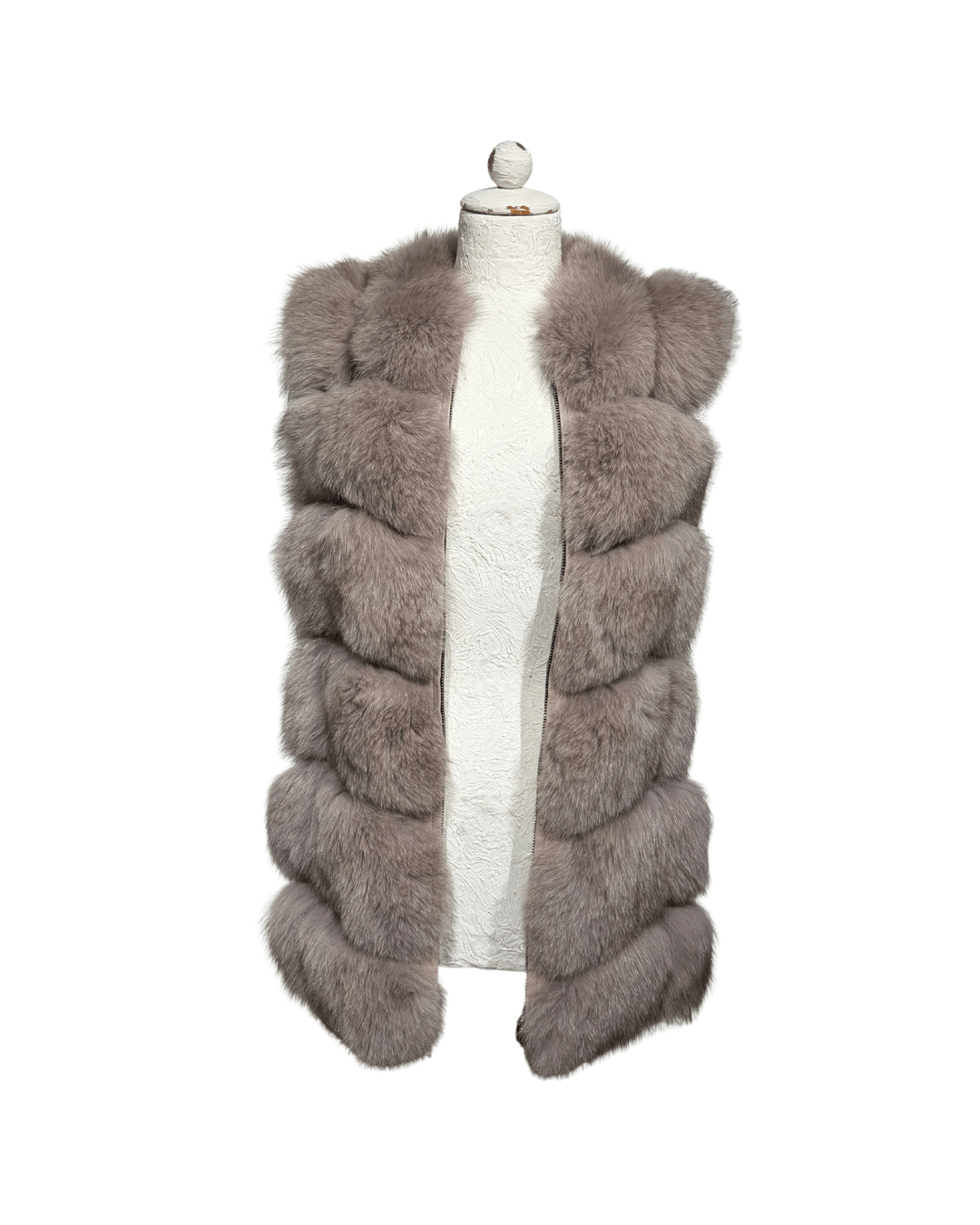 SMANICATO PELO DI VOLPE GRIGIO/TORTORA