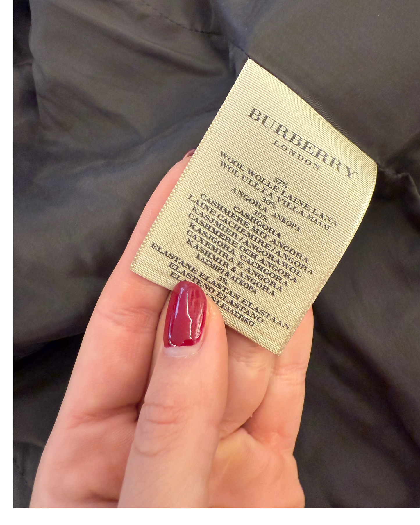 GIACCA BURBERRY GRIGIA ANTRACITE