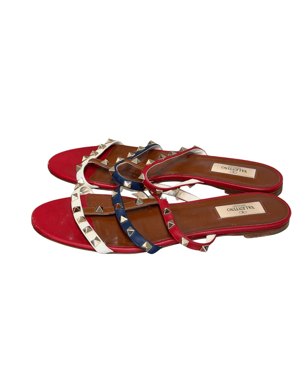 SANDALI FLAT ROCKSTUD IN PELLE MULTICOLOR Nr 40