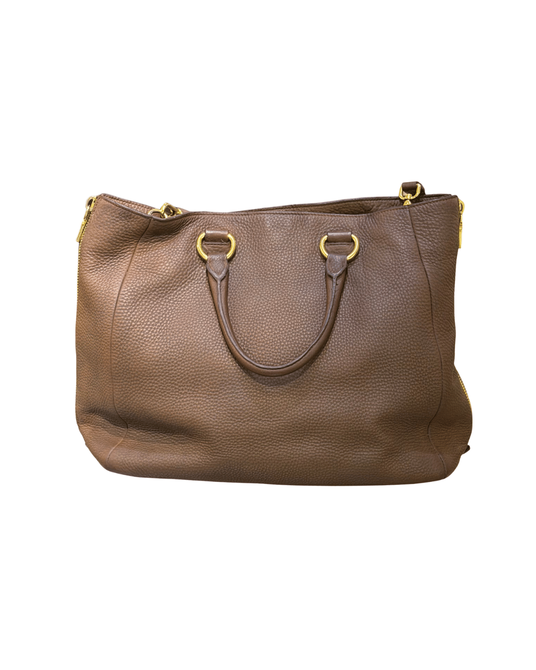 BORSA PRADA PELLE MARTELLATA MARRONE
