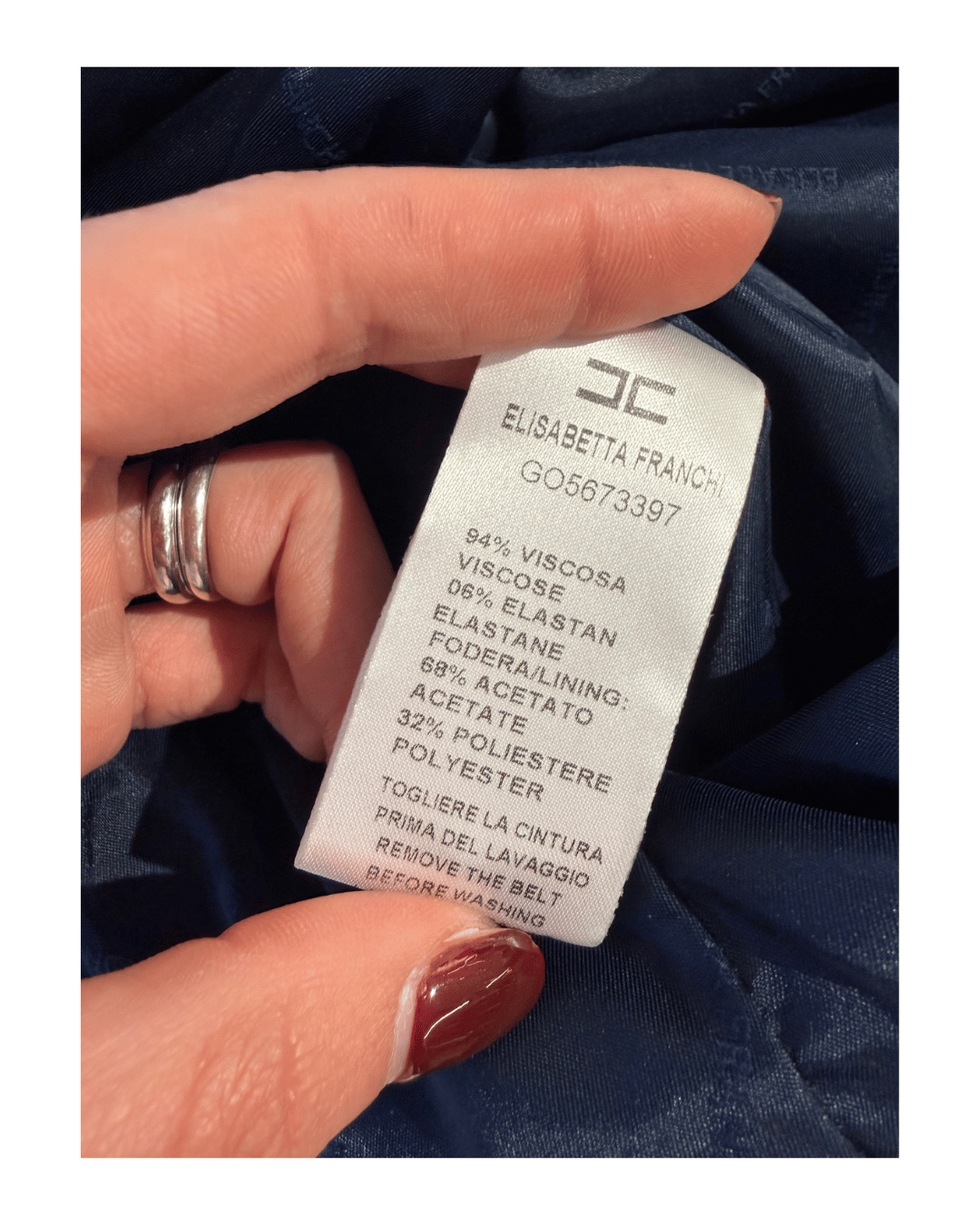 GONNA ELISABETTA FRANCHI FRANGE BLU E NERA Tg 42