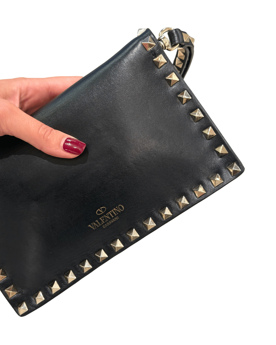 POCHETTE SMALL ROCKSTUD NERA CON BORCHIE VALENTINO GARAVANI