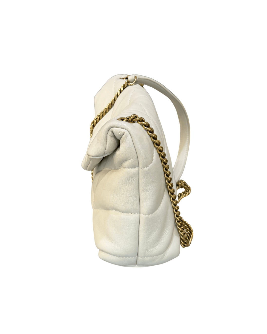 PUFFER TOY YSL AVORIO METALLERIA DORATA