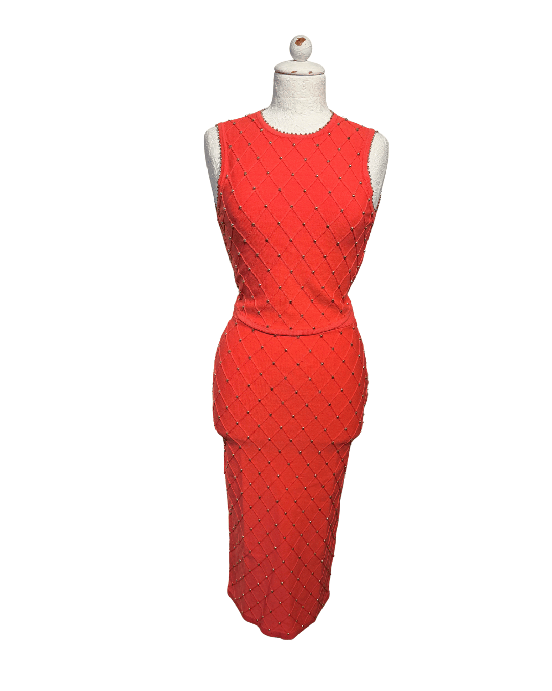COMPLETO ELISABETTA FRANCHI CORALLO GONNA E TOP tg 42