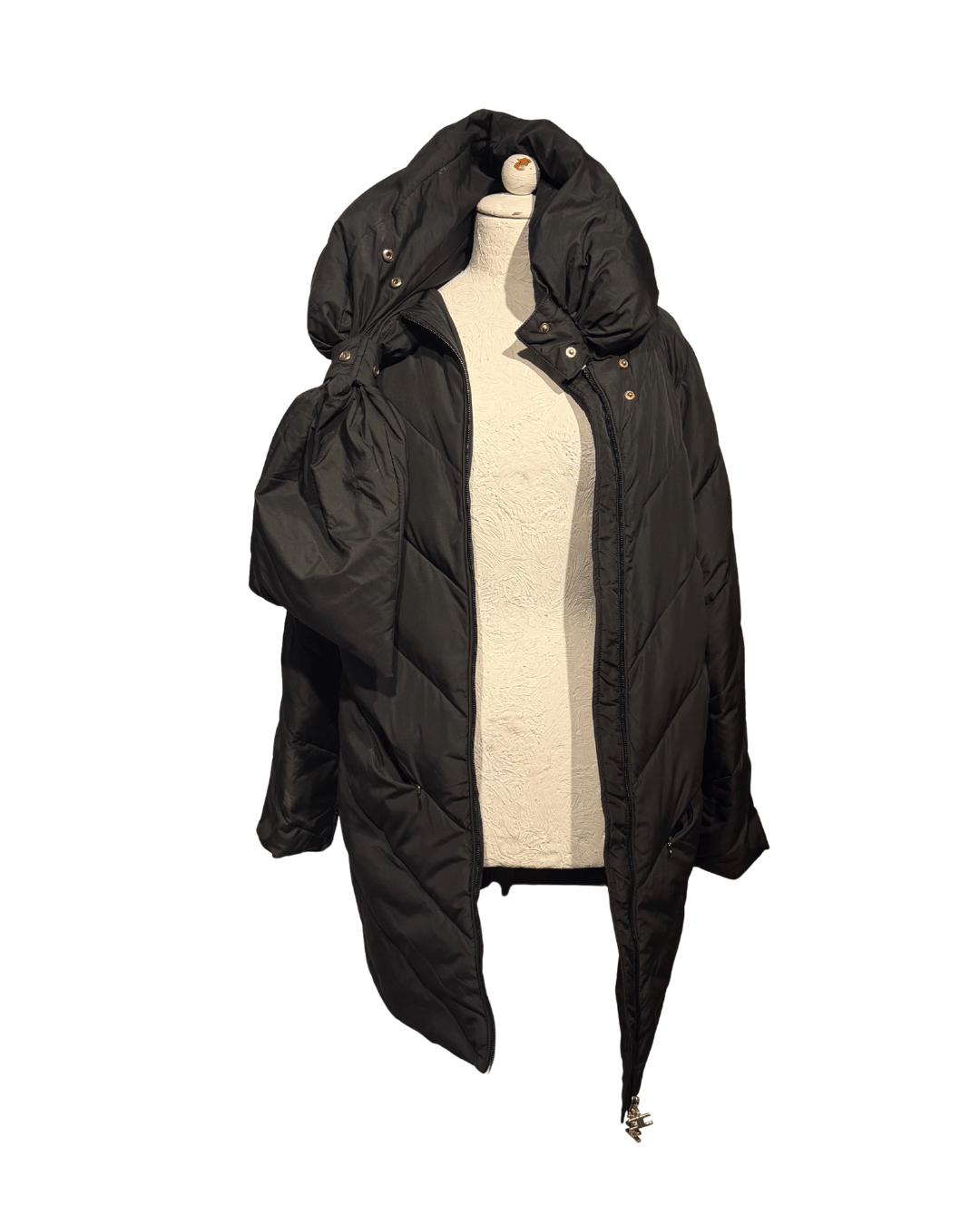PIUMINO NERO CON MAXI FIOCCO ELISABETTA FRANCHI  Tg 40