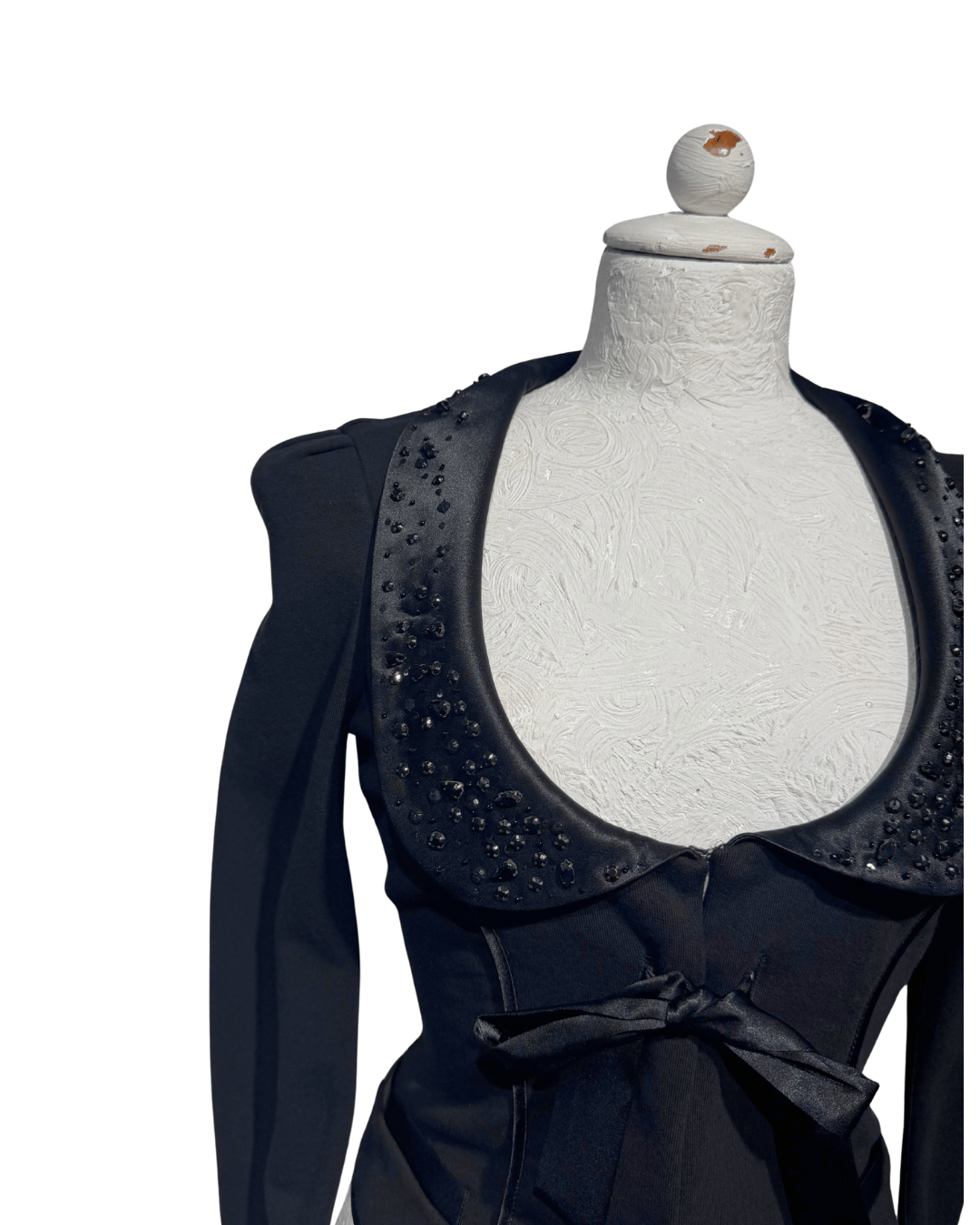 GIACCA CORTA NERA MAXMARA CON PIETRE Tg S