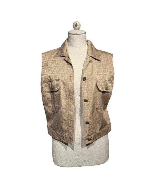 GILET FENDI FF SHIMMER DORATO