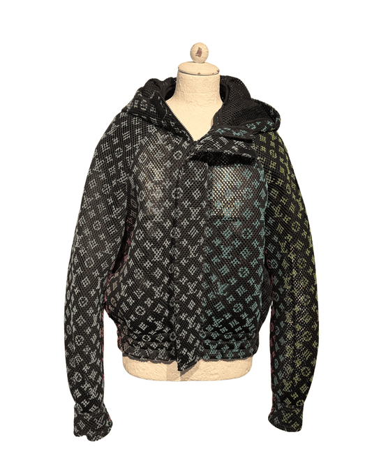 GIACCA LOUIS VUITTON GRADIENT MONOGRAM MESH HOODIE