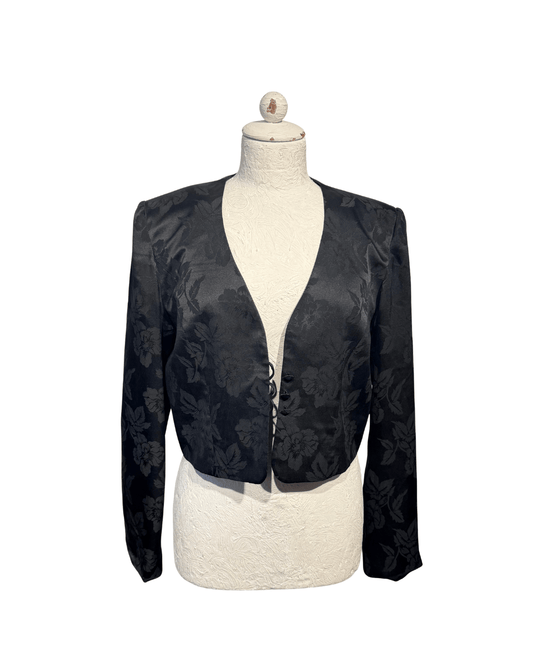 GIACCA IN SETA NERA CON LAVORAZIONE JACQUARD Tg 42