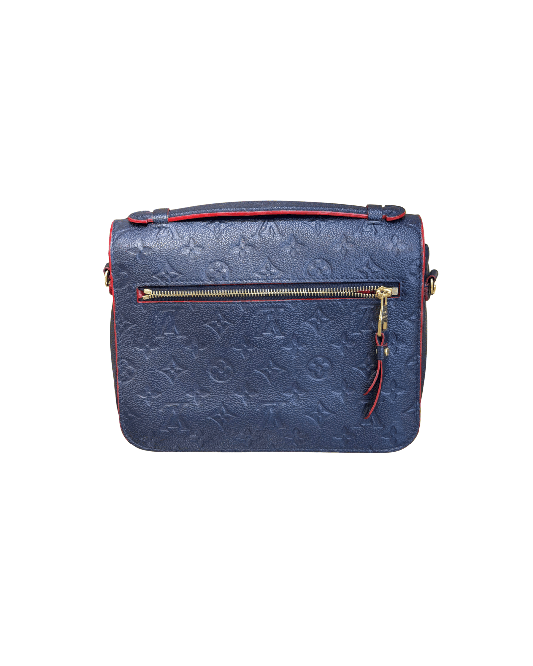 METIS LOUIS VUITTON PELLE BLU RIFINITURE ROSSE