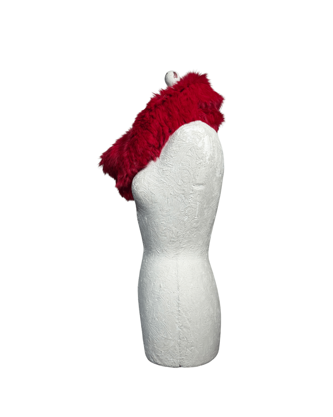 COLLO IN LAPIN ROSSO / MAGENTA TAGLIA UNICA