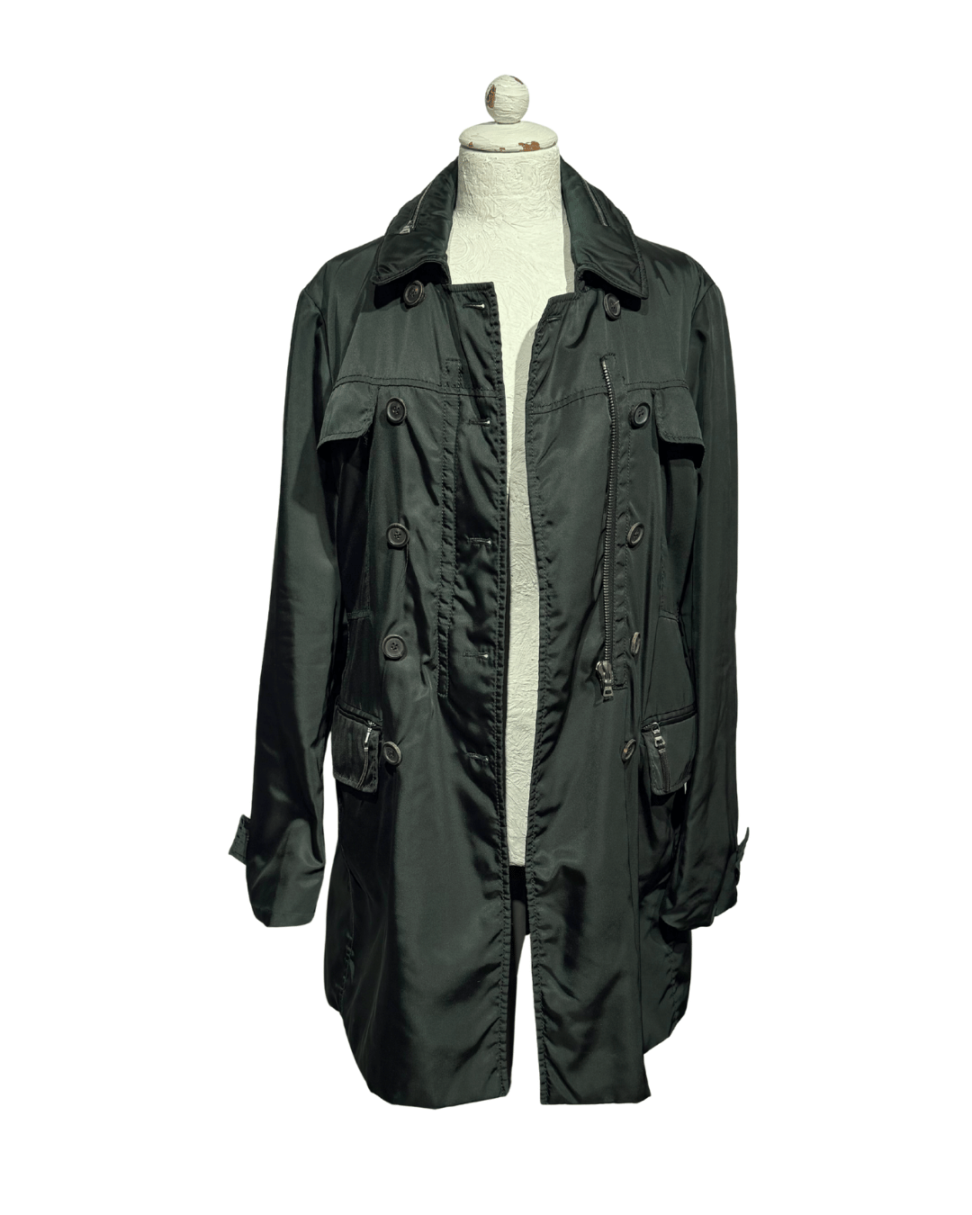 IMPERMEABILE PRADA VERDE SCURO Tg 46