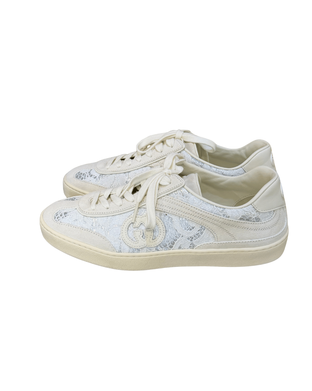 SNEAKERS GUCCI G75 BIANCHE PIZZO Nr 37.5