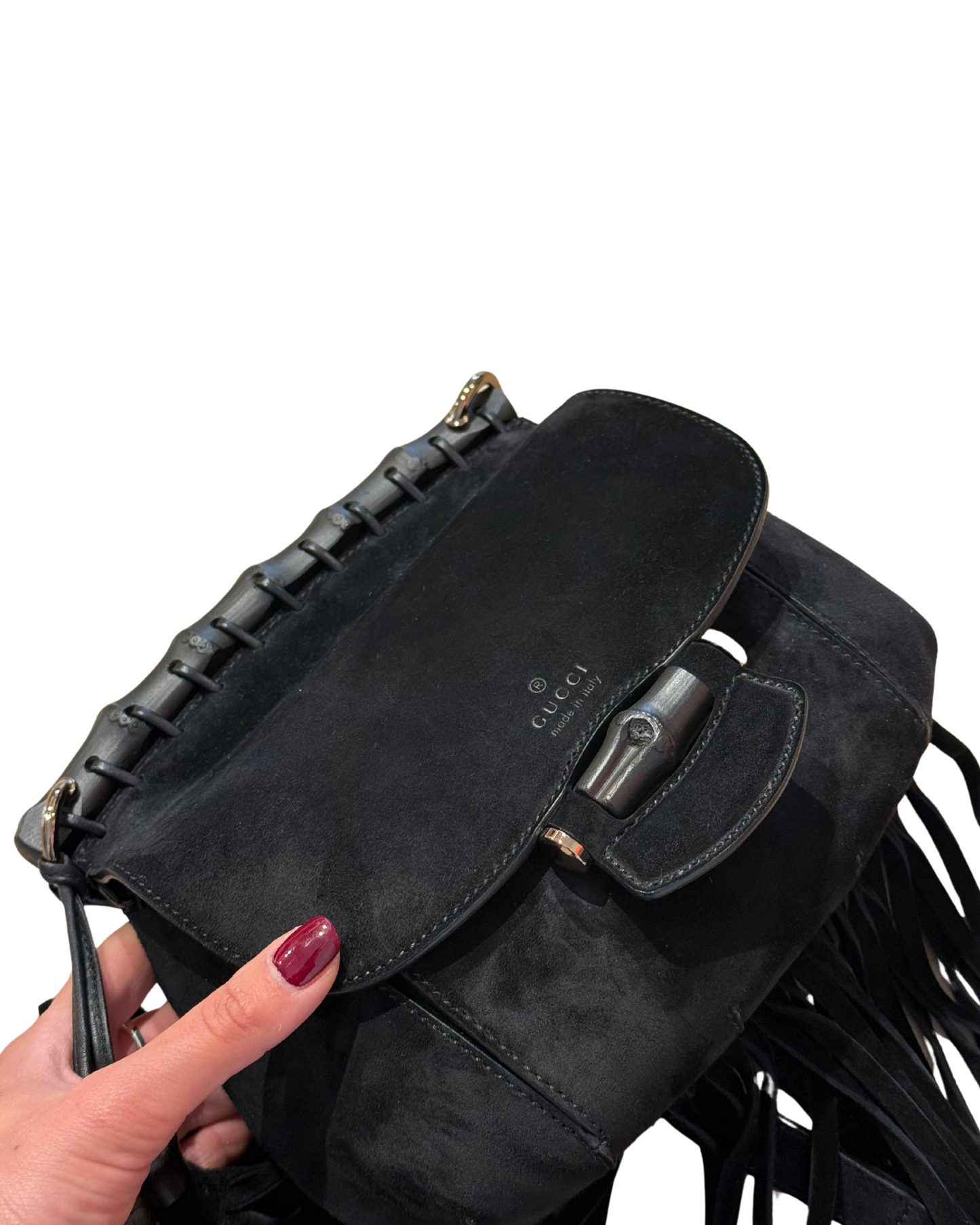 BORSA GUCCI NERA FRANGE