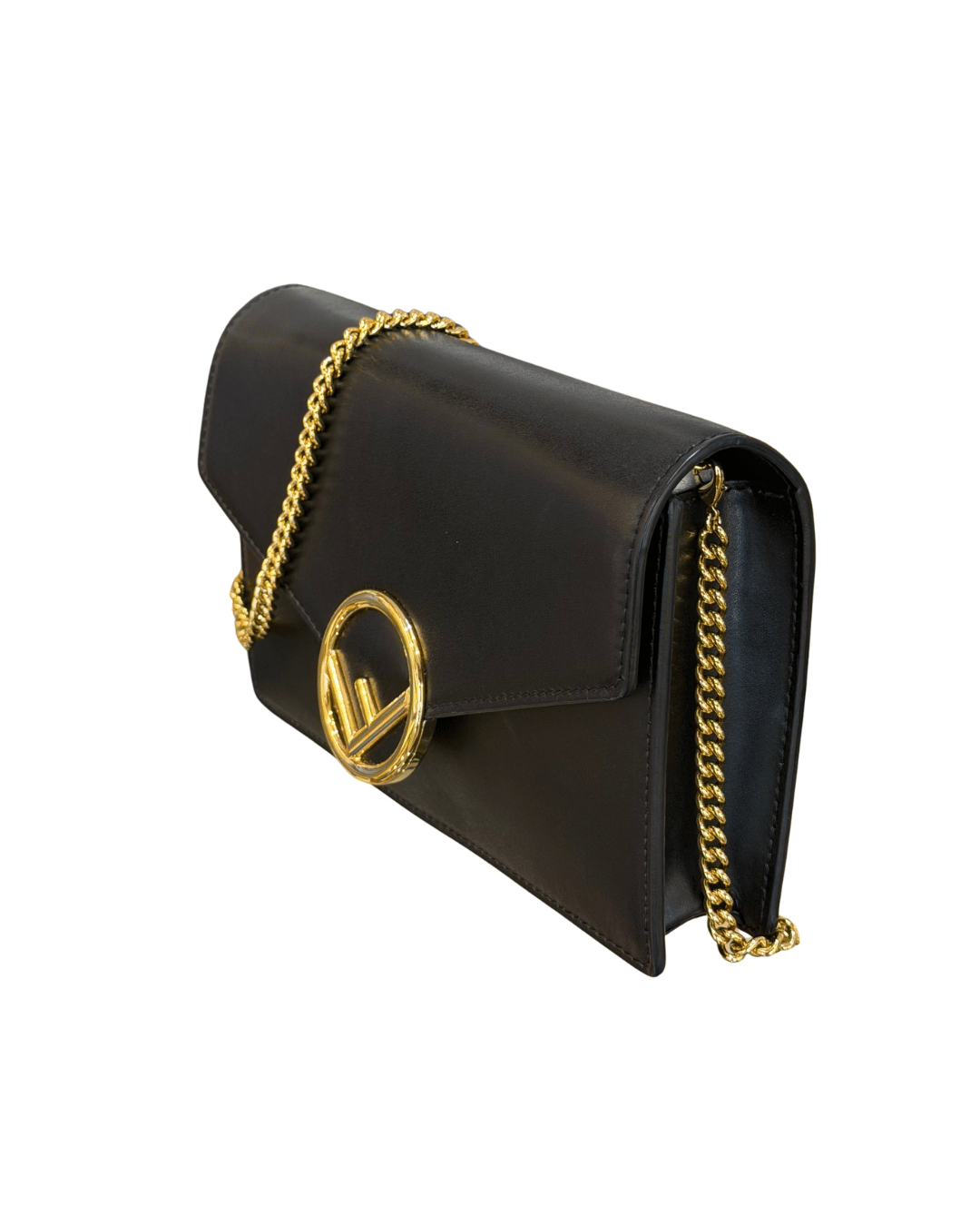 WOC FENDI PELLE LISCIA NERA HARDWARE DORATO