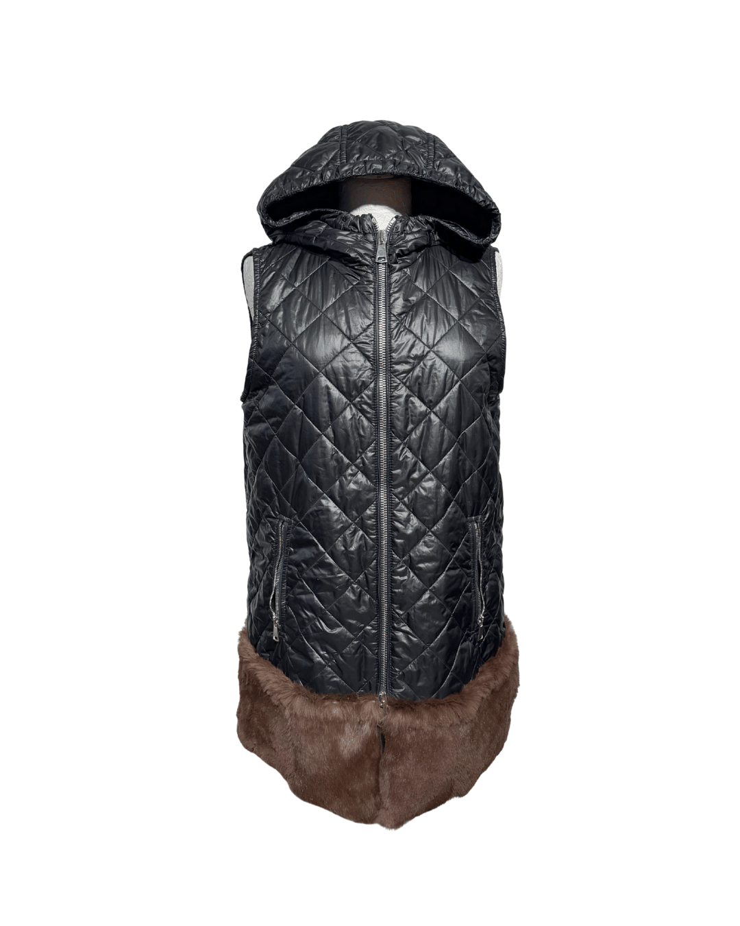 GILET SCERVINO NERO E LAPIN