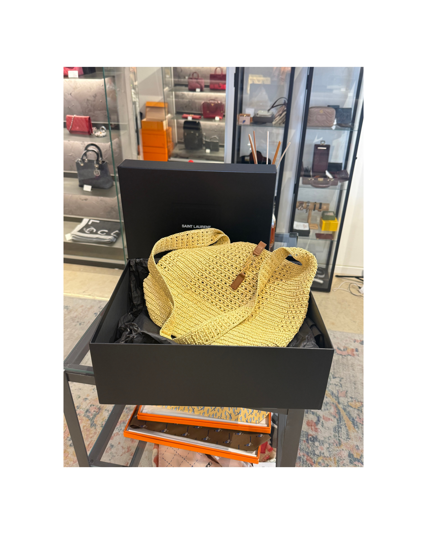 YSL IN RAFFIA INTRECCIATA