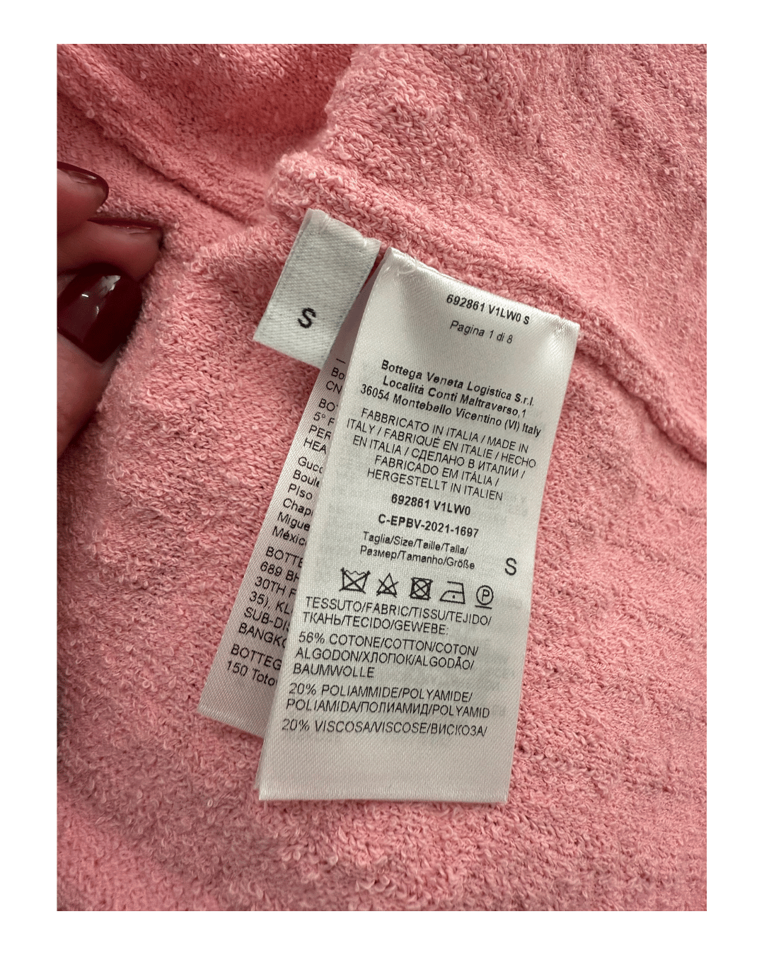 CAMICIA IN SPUGNA ROSA BOTTEGA VENETA