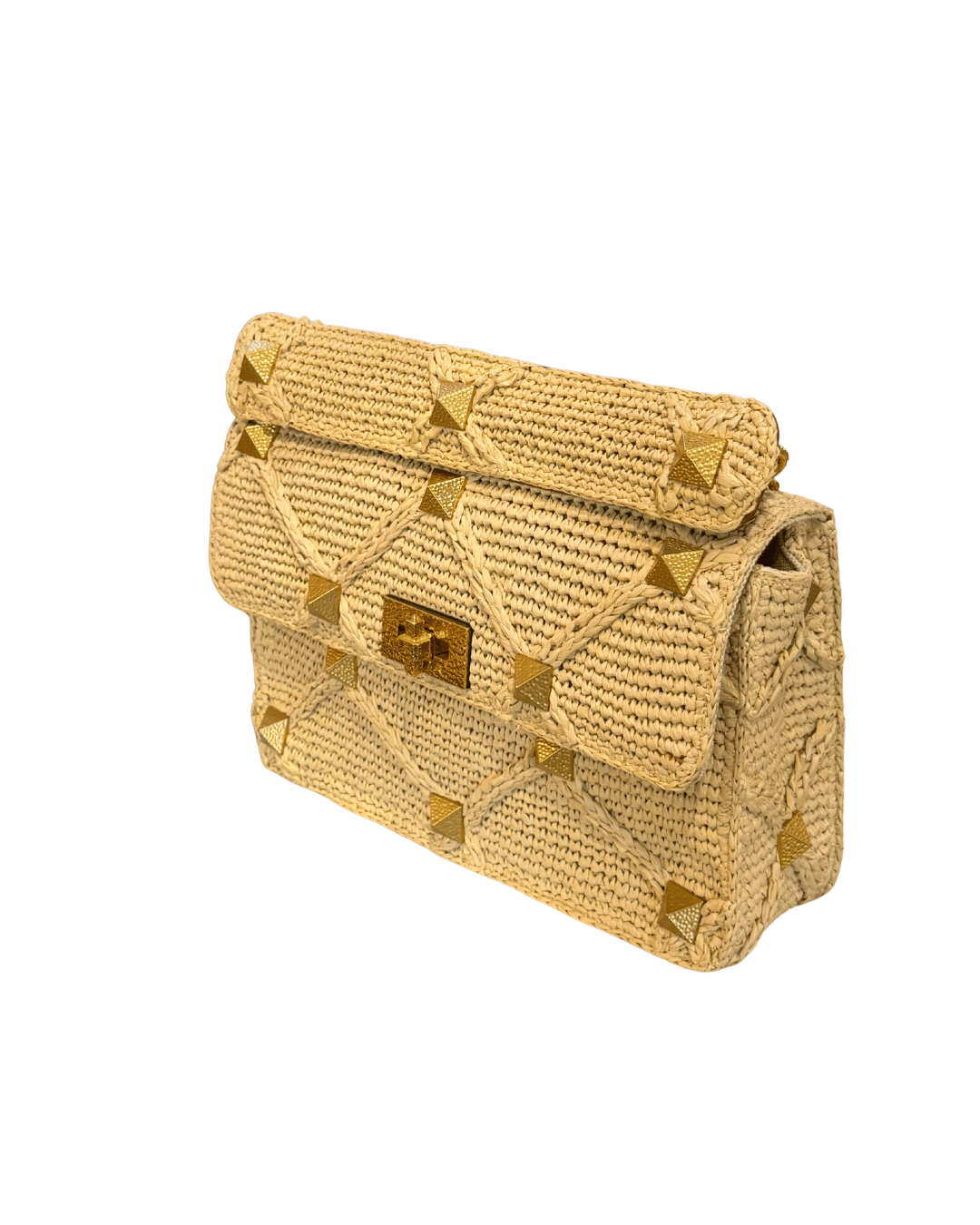 VALENTINO ROMAN STUD RAFFIA CON TRACOLLA MULTICOLOR