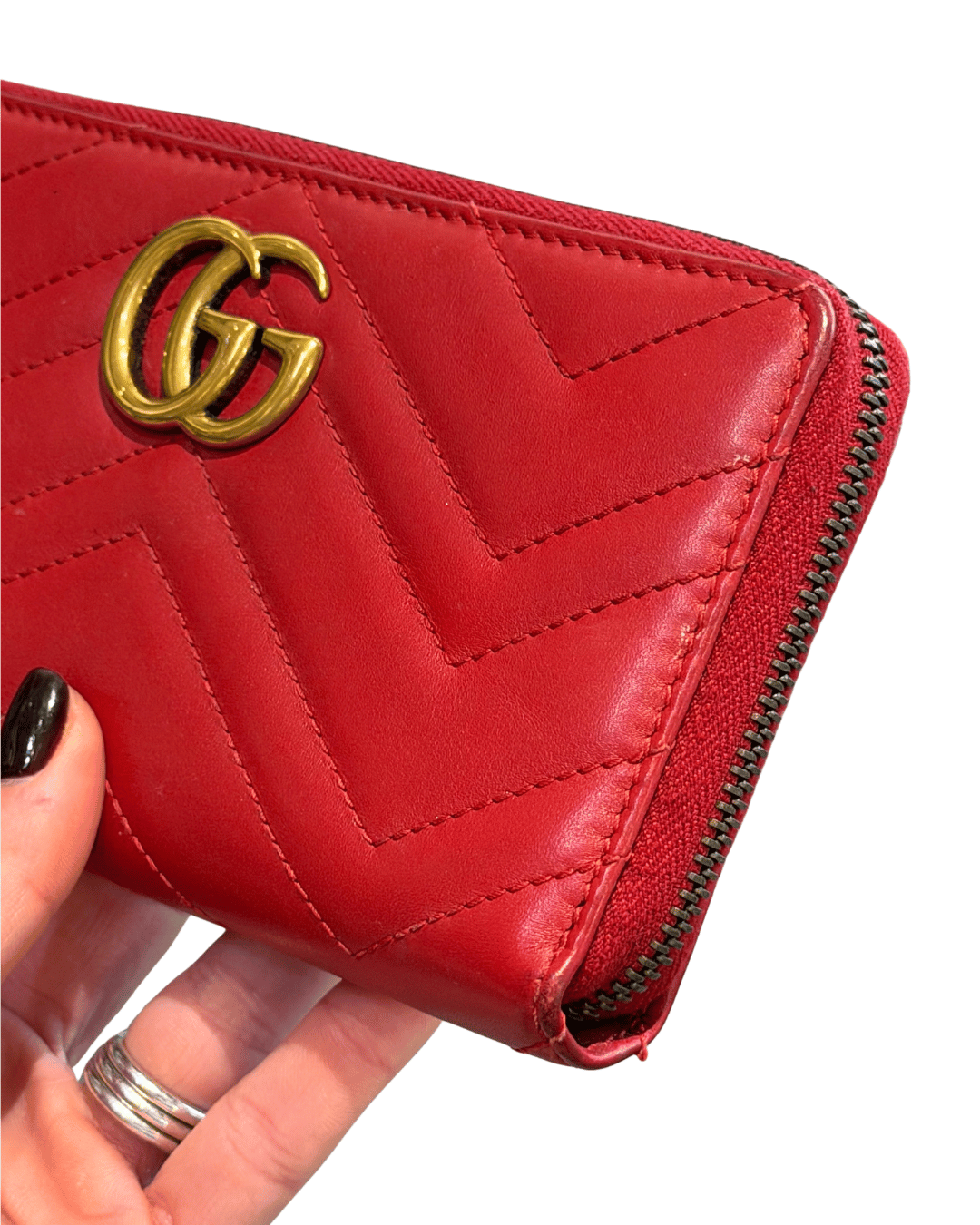 PORTAFOGLIO GUCCI MARMONT ROSSO PELLE MATELASSE