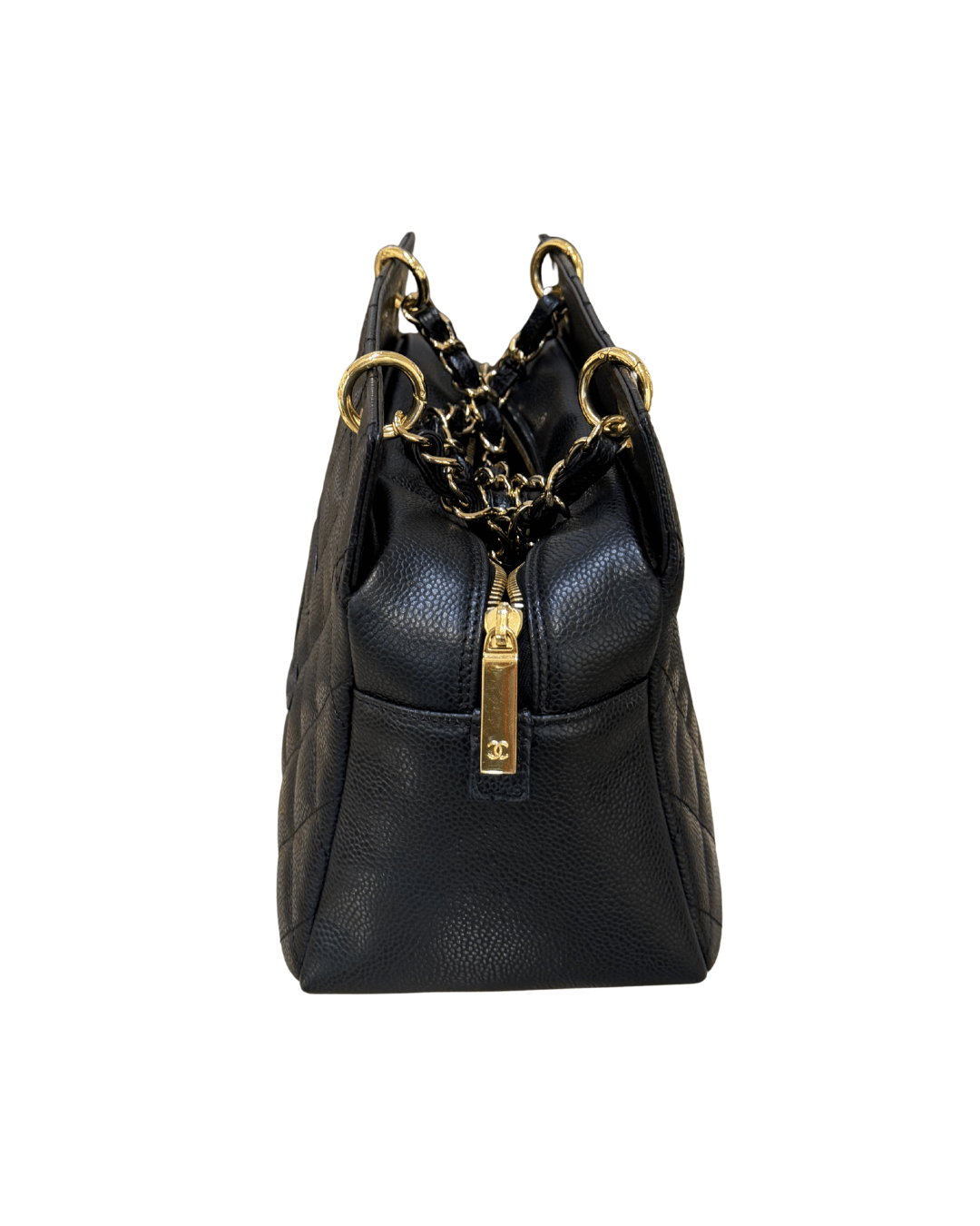 CHANEL PETIT TIMLESS SHOPPER NERA HARDWARE DORATO