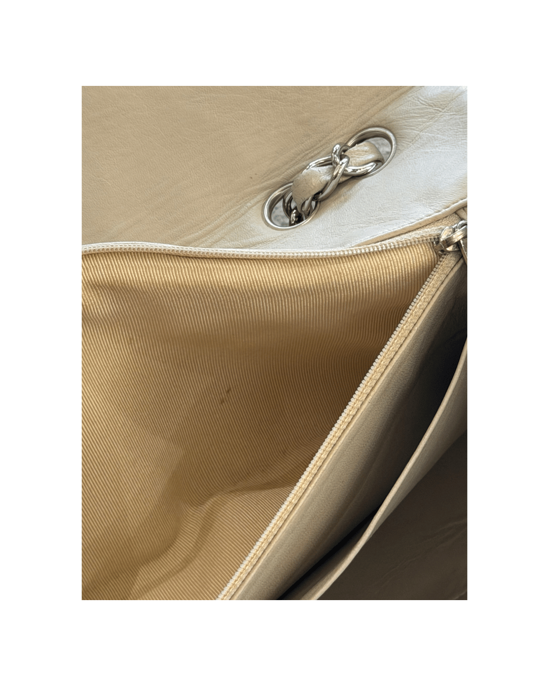 CHANEL JUMBO SINGLE FLAP PELLE TRAPUNTATA BEIGE CHIARO