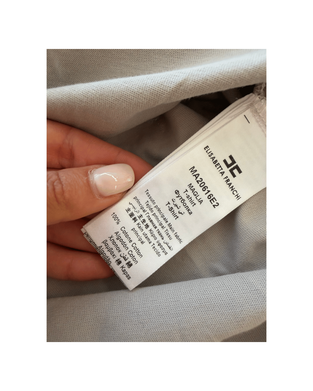TSHIRT GRIGIO CHIARO ELISABETTA FRANCHI PIERCING TG 44