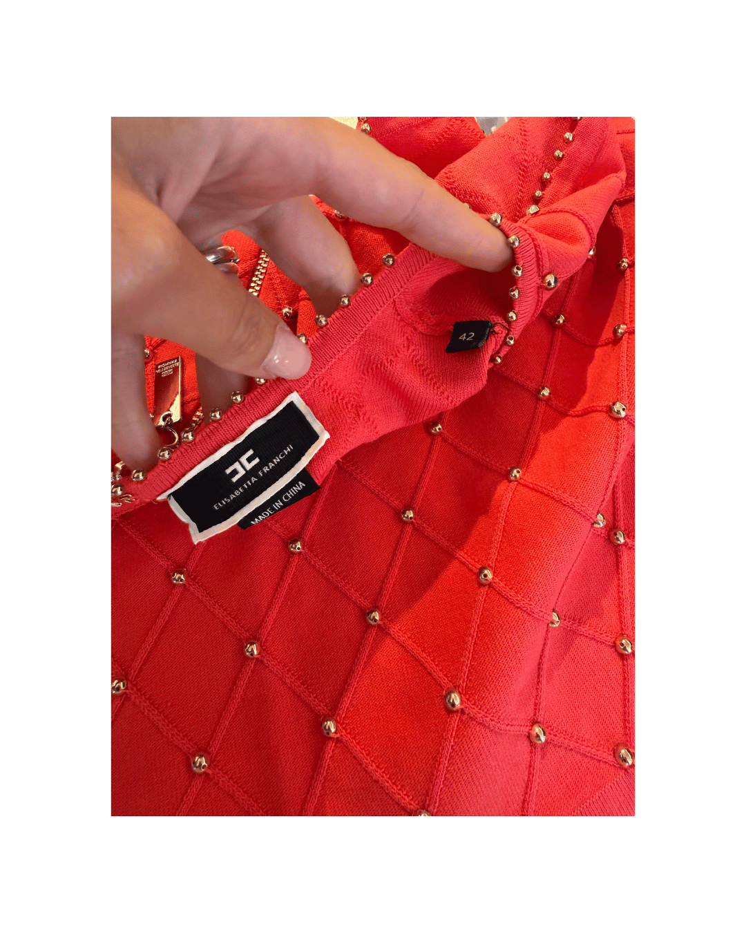 COMPLETO ELISABETTA FRANCHI CORALLO GONNA E TOP tg 42