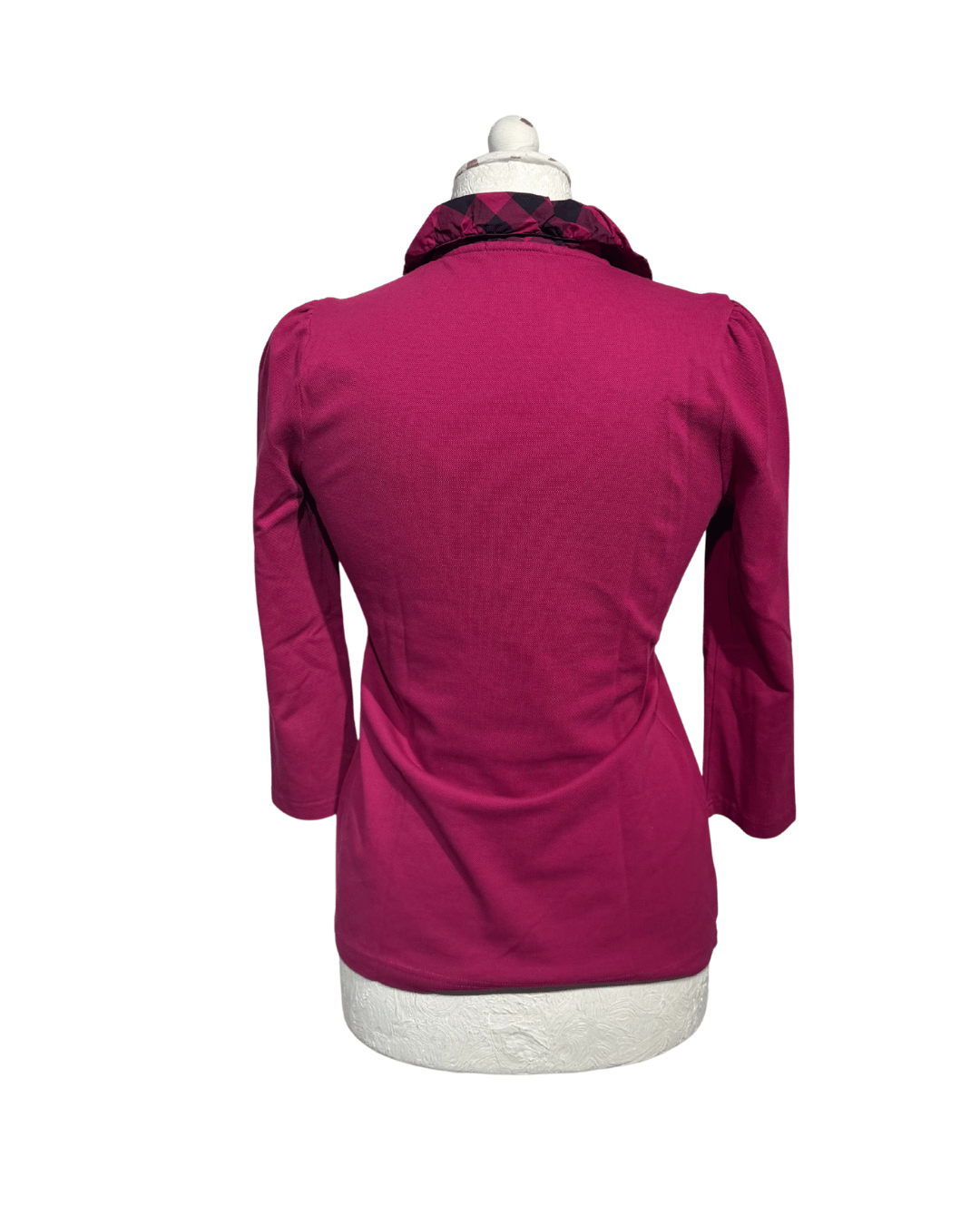 POLO MAGENTA BURBERRY MANICA TRE QUARTI Tx S