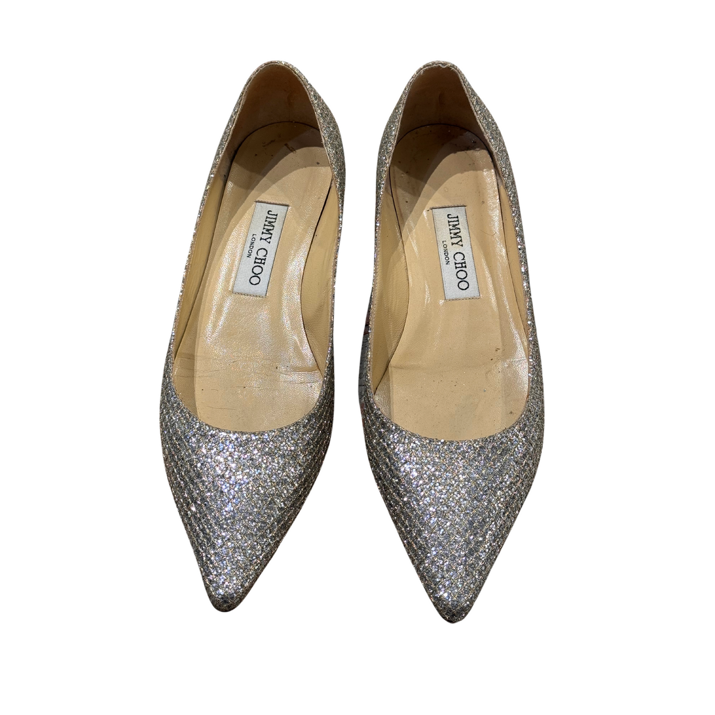 BALLERINE JIMMY CHOO GLITTER ARGENTO