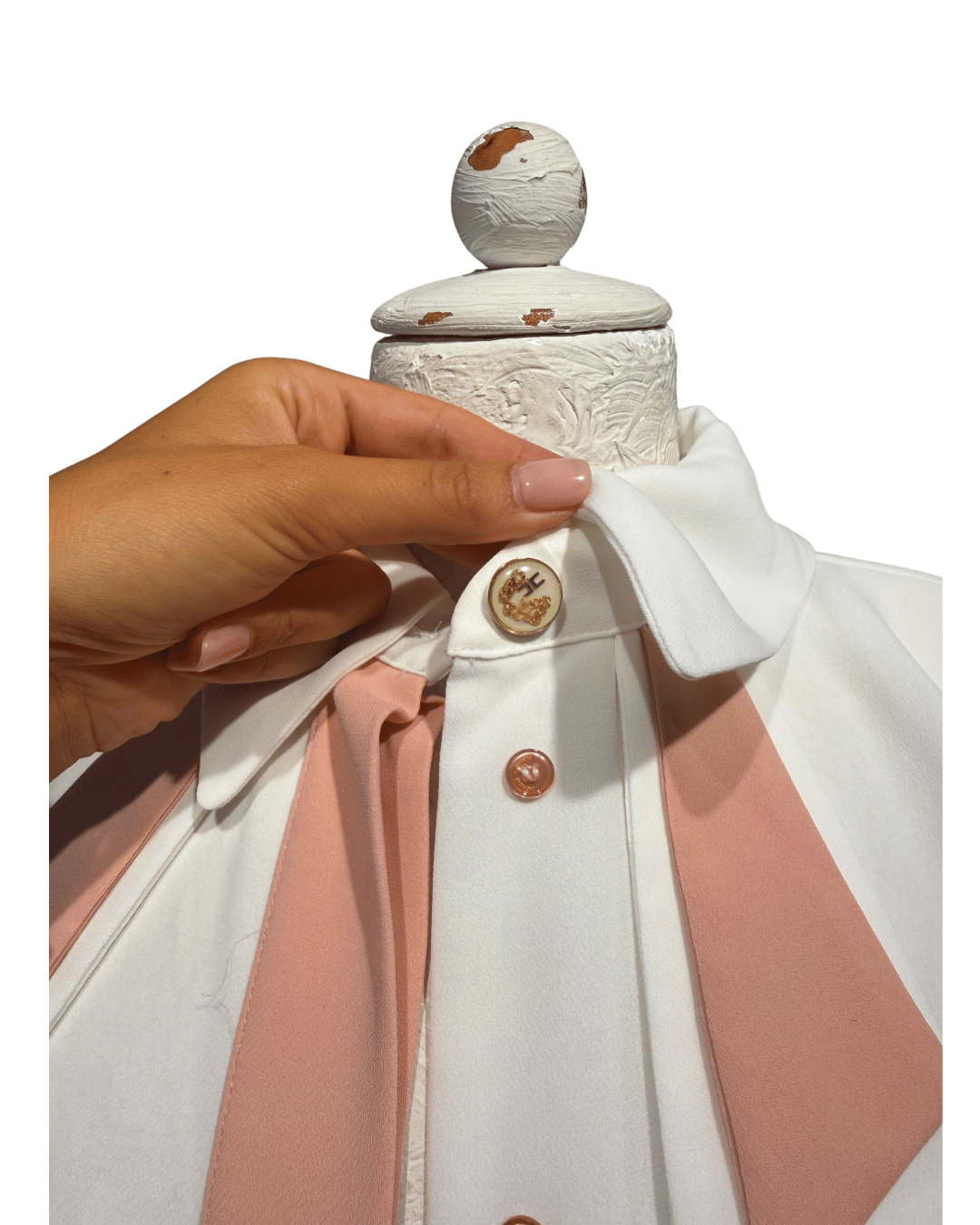 CAMICIA ELISABETTA FRANCHI BIANCA E ROSA Tg 40