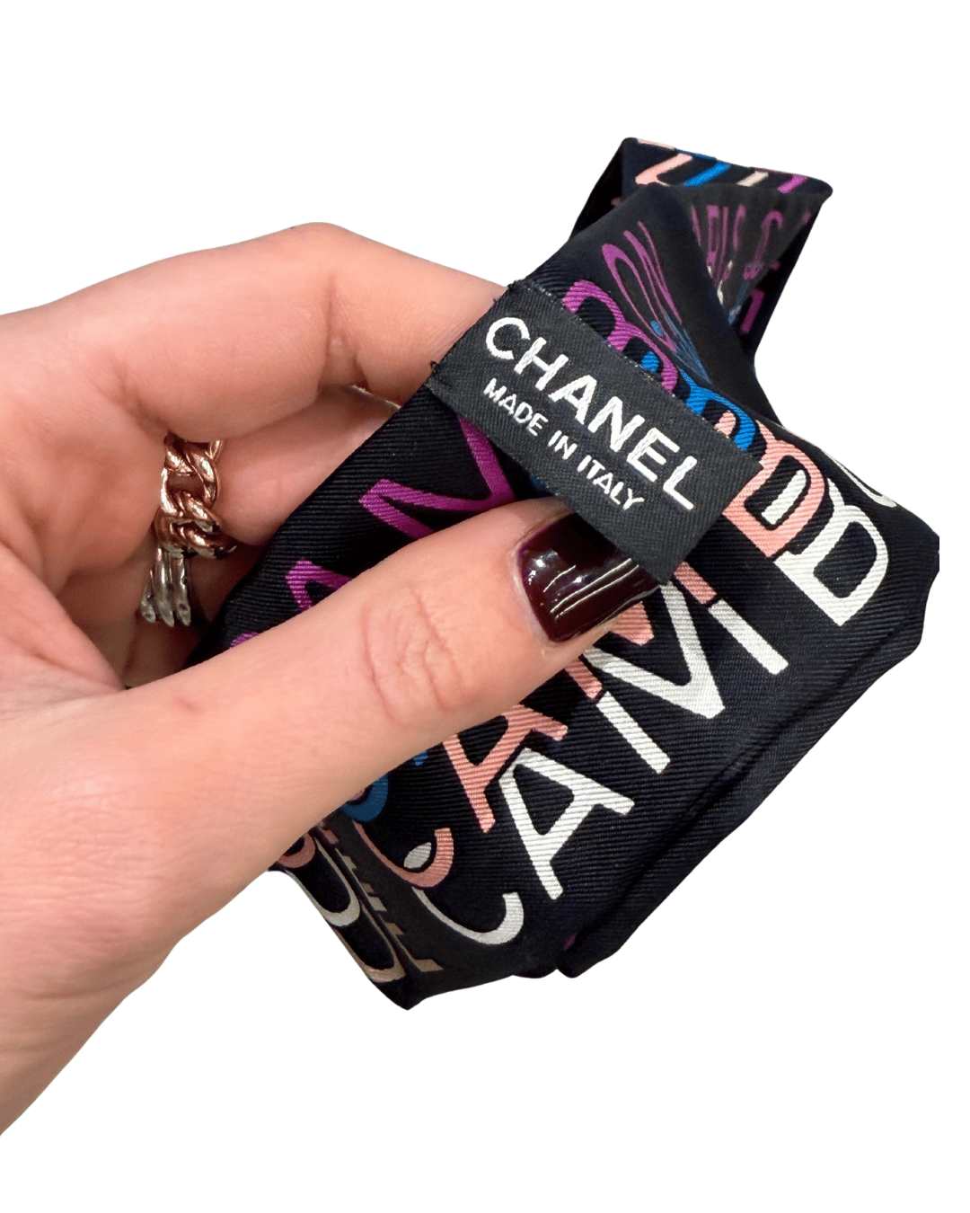 TWILLY CHANEL NERO CON SCRITTE