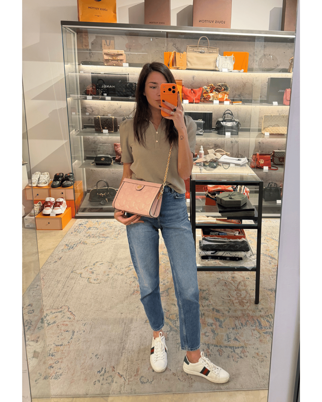GUCCI PELLE IMPRESSA ROSA CON DUE TRACOLLE