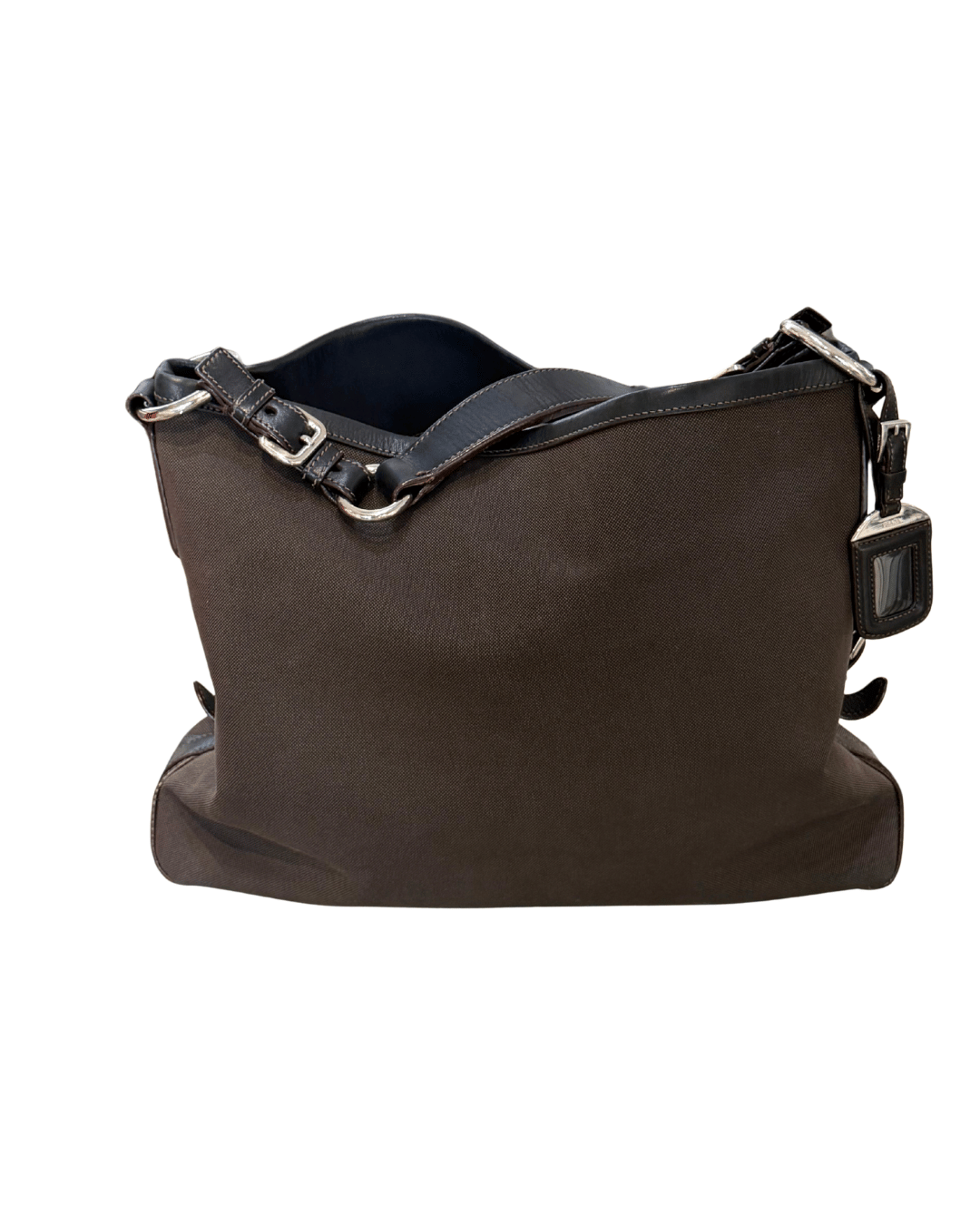 BORSA PRADA MARRONE TESSUTO