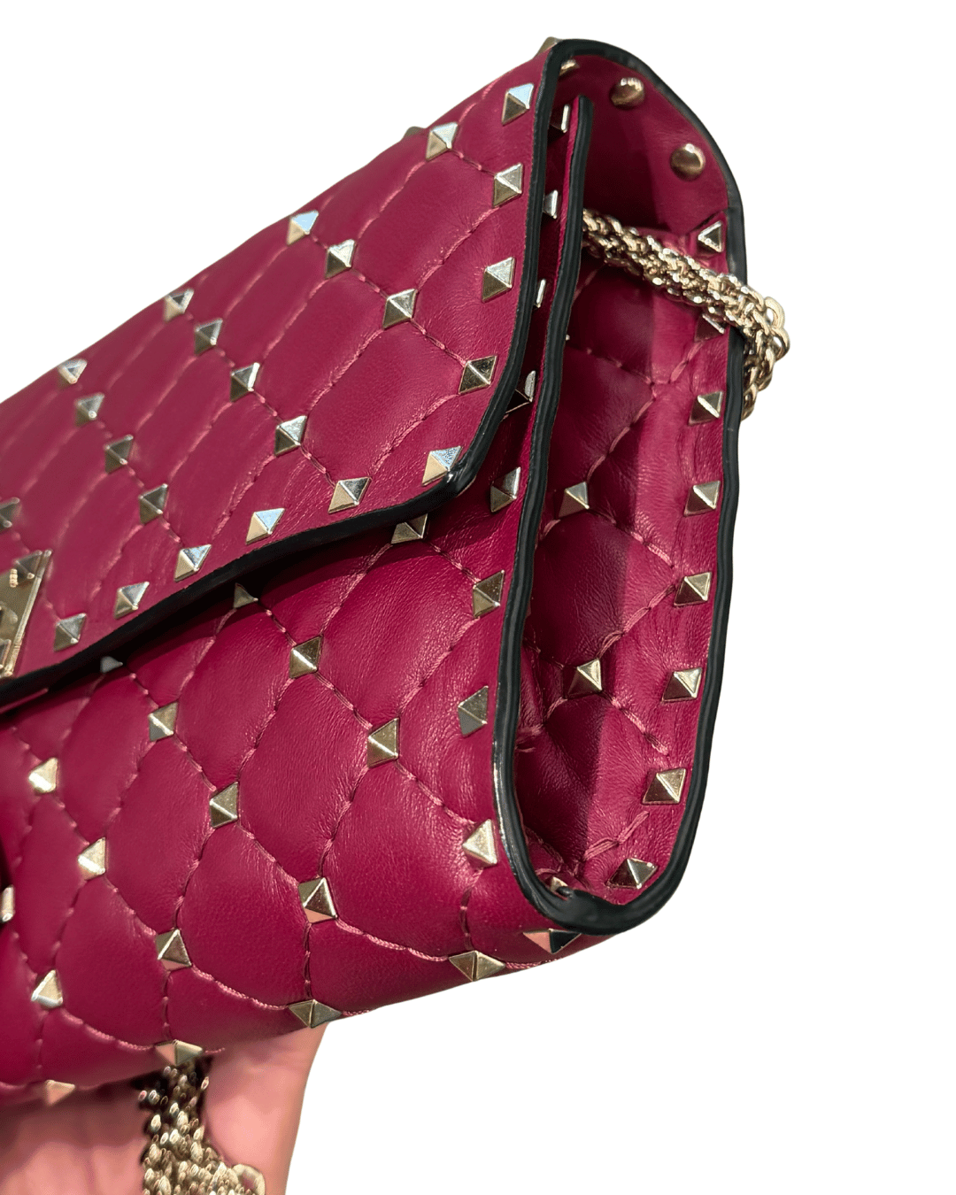 POCHETTE SPIKE VALENTINO COLOR VINACCIA