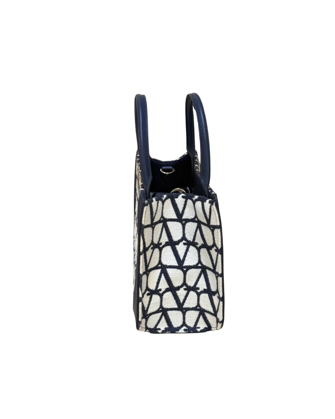 VALENTINO VLOGO SIGNATURE TOTE RIFINITURE BLU
