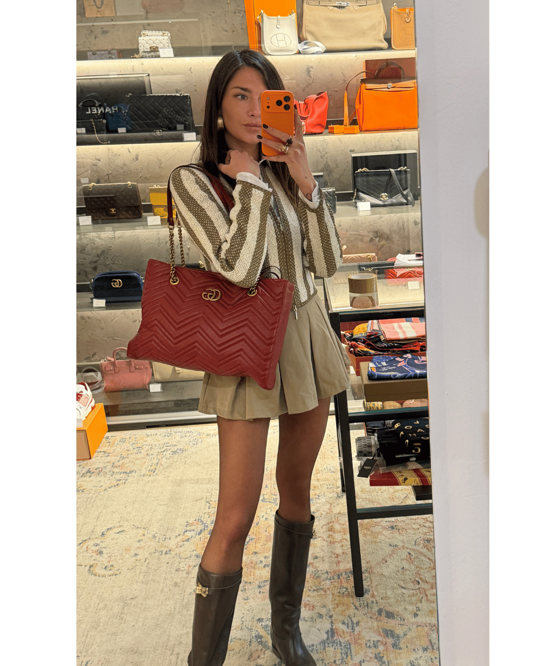 SHOPPER MARMONT GUCCI ROSSA A SPALLA
