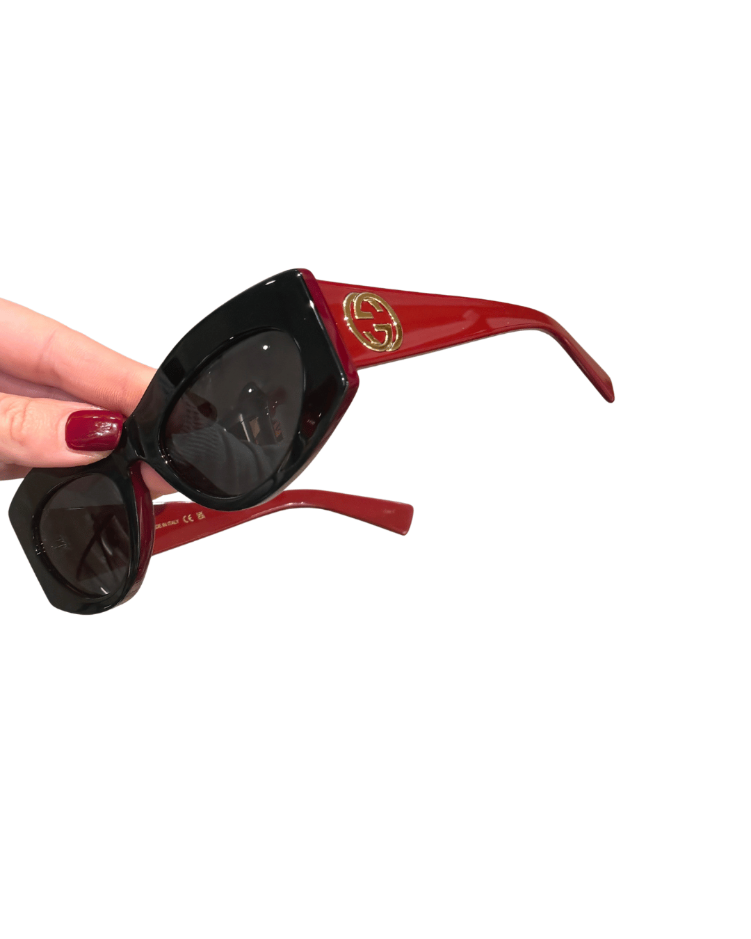 OCCHIALI GUCCI CAT EYE BORDEAUX E NERI