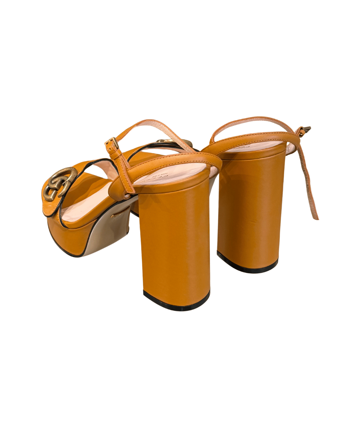 SANDALI GUCCI MARMONT CUOIO CON TACCO Nr 37