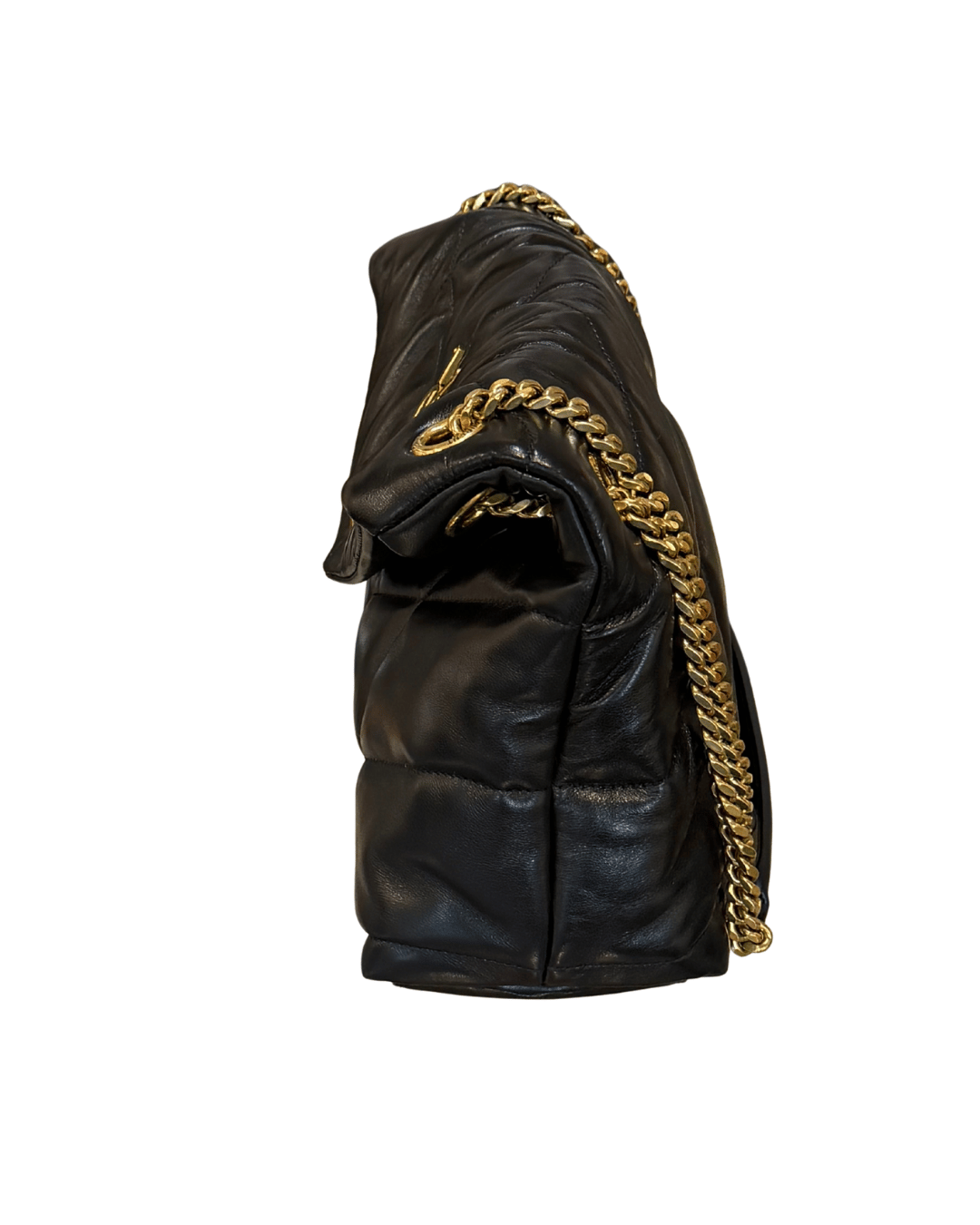 PUFFER SMALL YSL NERA CON HARDWARE DORATO