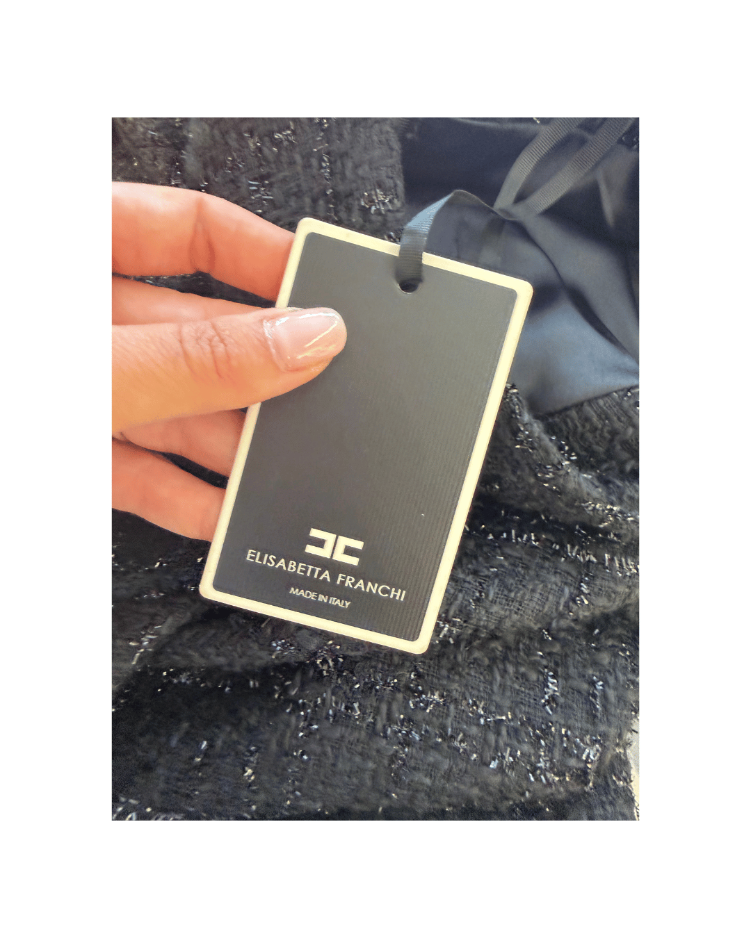 ABITO MIDI TESSUTO BOUCLE NERO ELISABETTA FRANCHI Tg 40