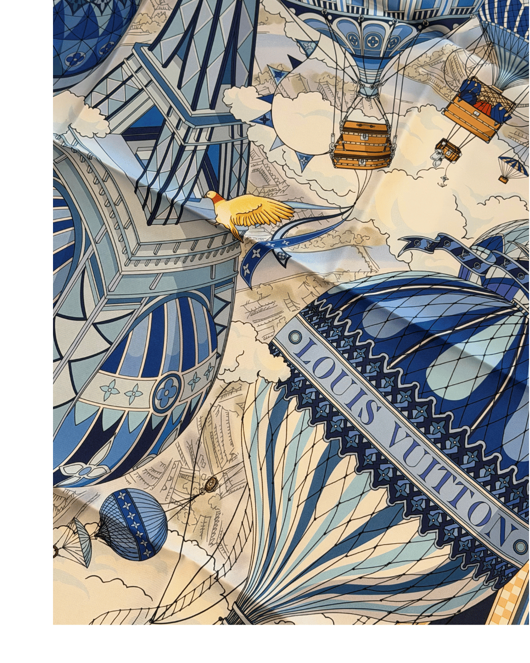 FOULARD LOUIS VUITTON FROM THE CLOUD 90 TONI BLU