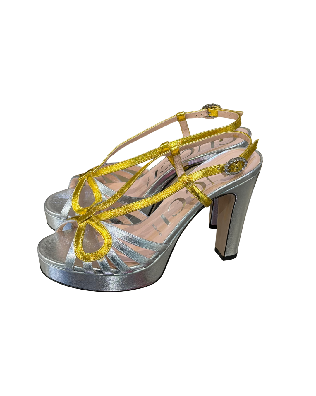 SANDALI GUCCI ARGENTO E ORO Nr 37