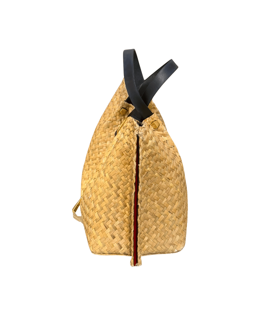 SHOPPER VALENTINO RAFFIA RIFINITURE NERE