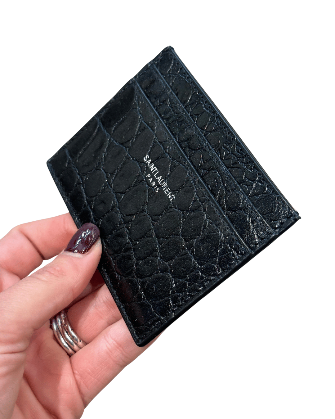 PORTACARTE YSL STAMPA COCCO NERO